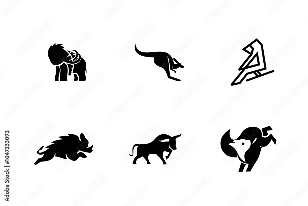 Fototapeta premium Set of Vector Animal Silhouettes