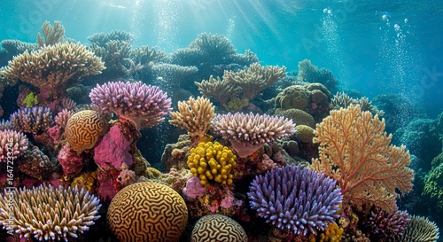 Vibrant coral reef underwater scene