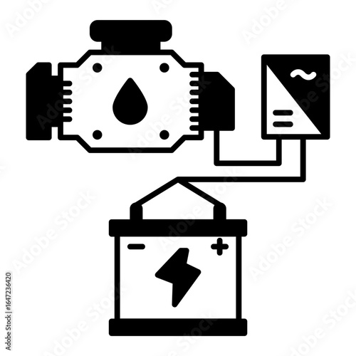 Generator charger and battery icon