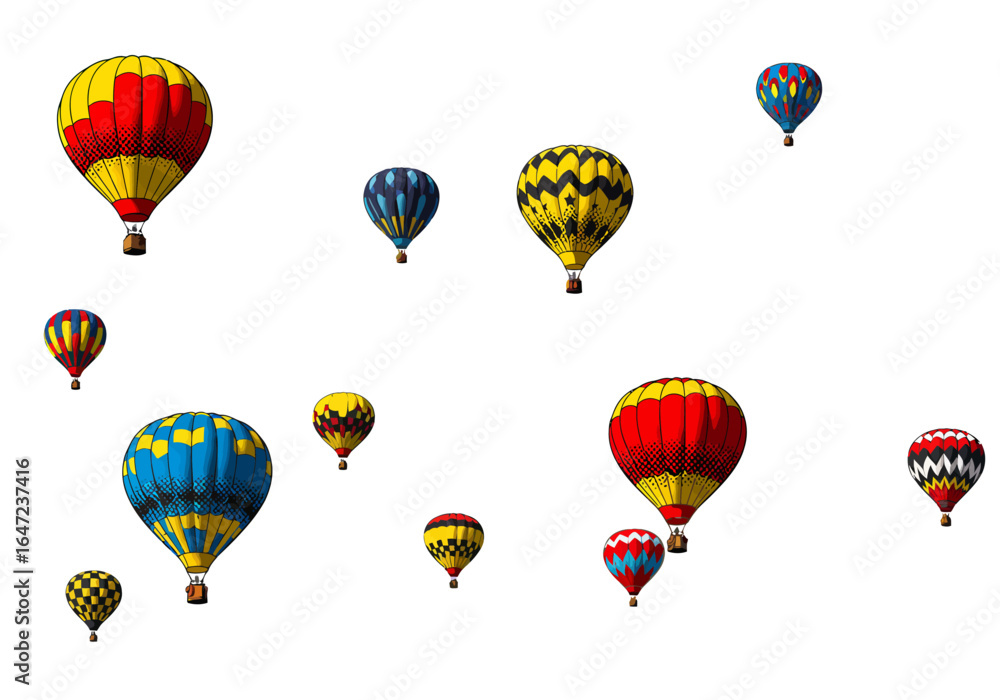 Obraz premium Colorful Hot Air Balloons Floating in the Sky