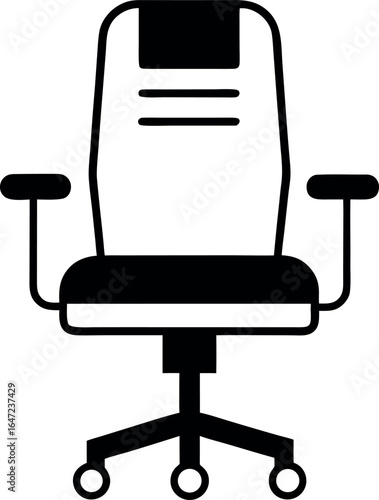 Office chair outline icon vector illustration