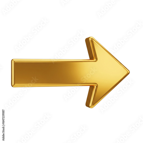 Draw a 3D gold arrow pointing to the right