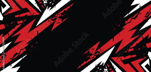 Abstract banner design red vector, dynamic sporty horizontal background template for your business.