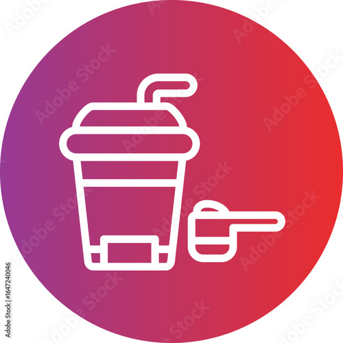 Protein Shake Vector Style Icon