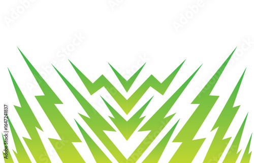 Modern abstract background with green geometric spike line pattern and with some copy space area