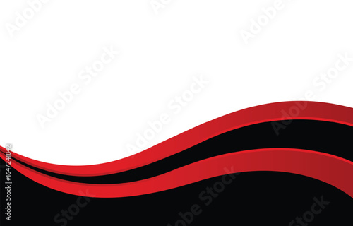 Modern red and black wave banner background. Graphic design banner pattern background