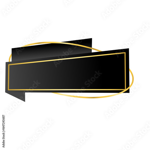 Black Friday Modern Banner with Gold Frame, Minimalist Luxury Sale Label