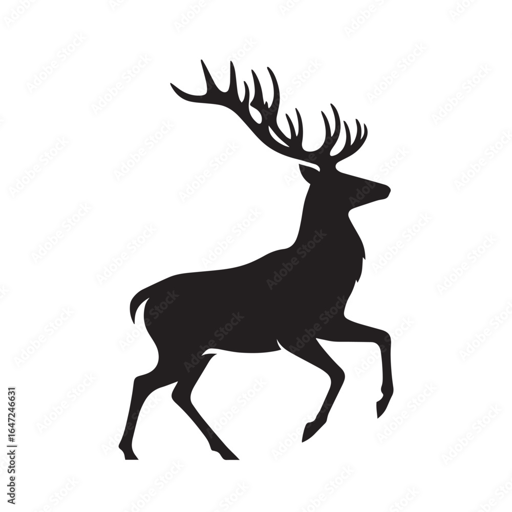 Obraz premium Deer vector silhouette, 