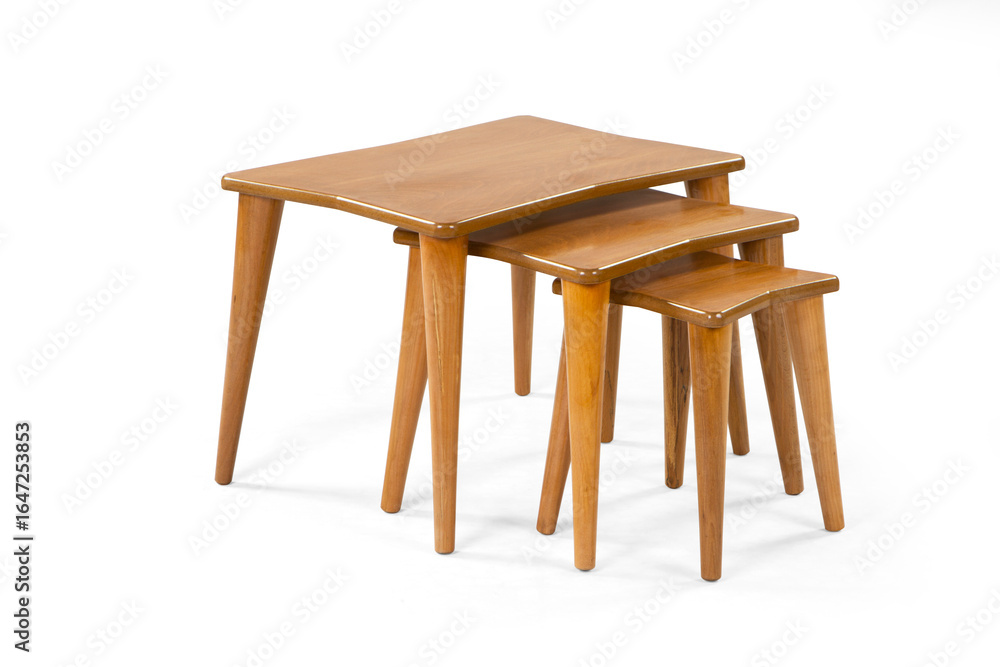 Fototapeta premium wooden coffee table isolated on white background 