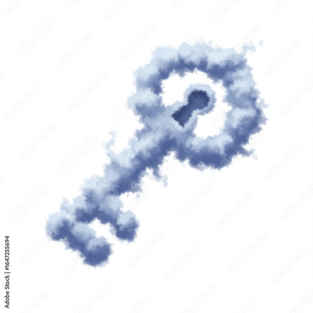 Obraz premium Abstract Cloud Key Shape Digital Art
