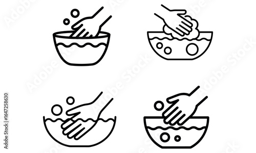 Hand washing icon vector illustration for hygiene and cleaning concept
