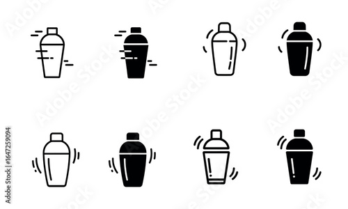 Cocktail shaker icon vector illustration for bartending and drink mixing
