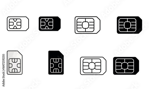 Sim card icon vector illustration for mobile communication and network technology
