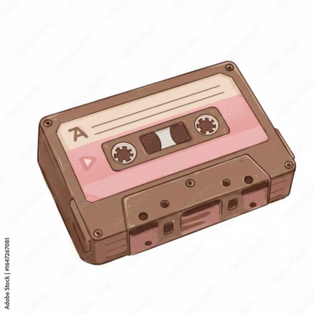 Fototapeta premium Retro Cassette Tape Illustration in Pastel Colors