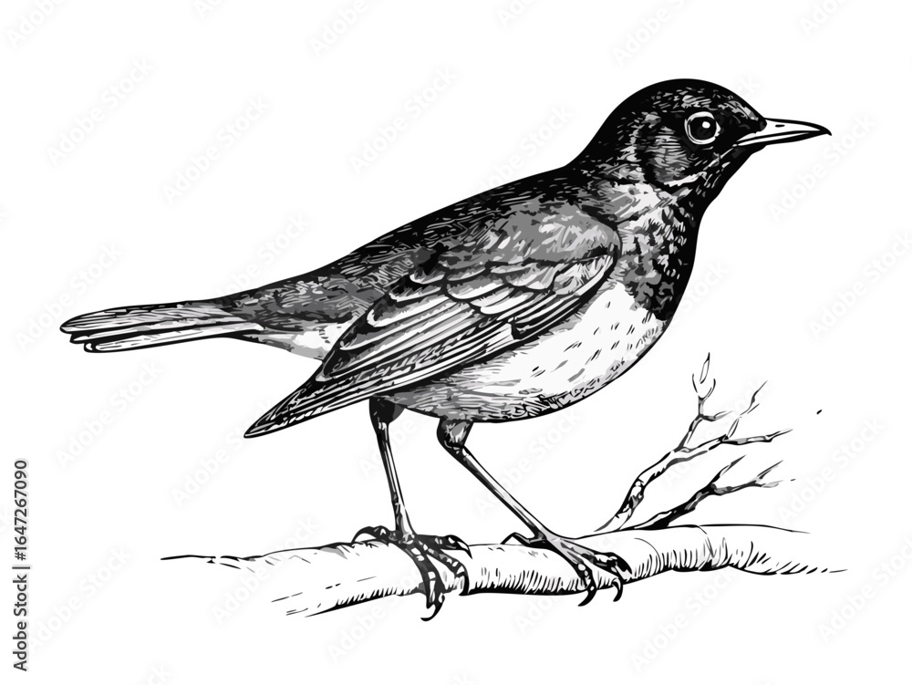 Obraz premium Antique illustration (1898): Oregon Robin