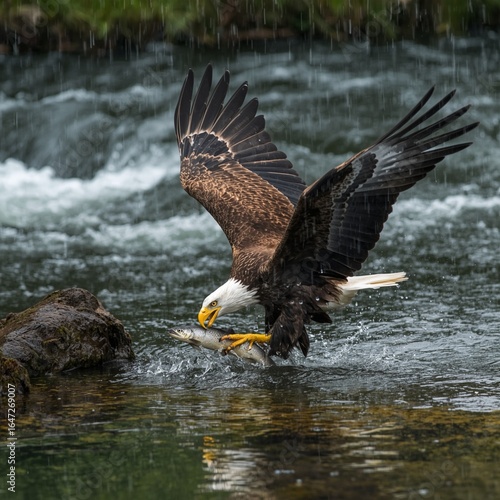 bald eagle in flying