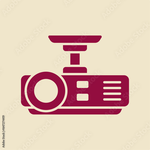 Digital Projector red trendy useful vector Illustration design handsome colorful background