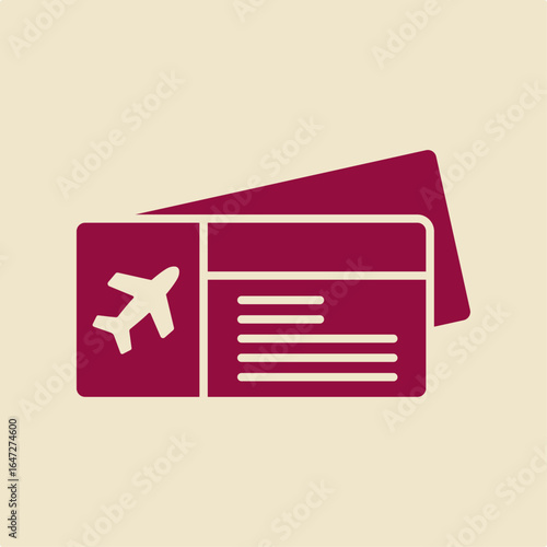 Boarding Pass red trendy useful vector Illustration design handsome colorful background
