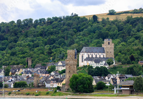 Pretty village of Oberwesel with St. Martin's Parish Church and the Ox Tower