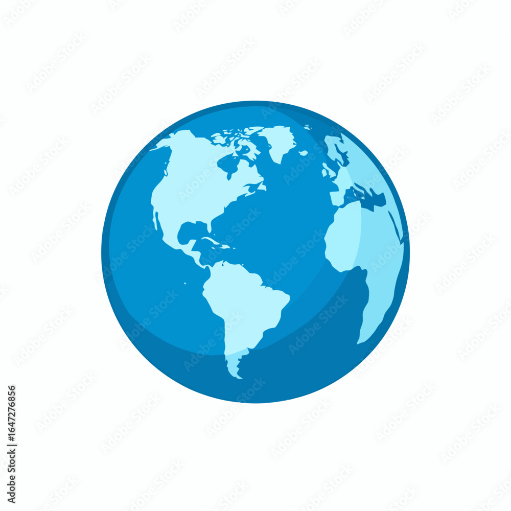 Fototapeta premium Planet Earth Globe Illustration with North and South America Visible