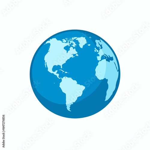 Planet Earth Globe Illustration with North and South America Visible