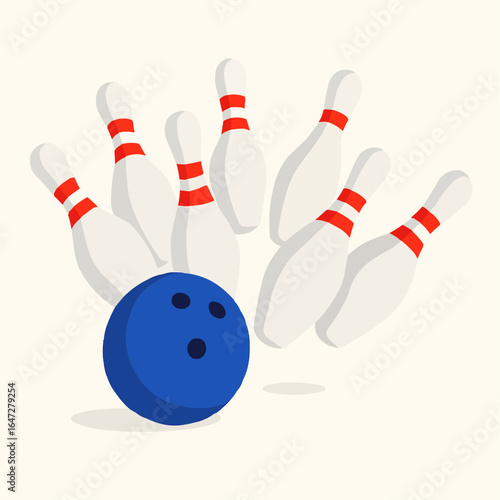 bowling ball hitting pins