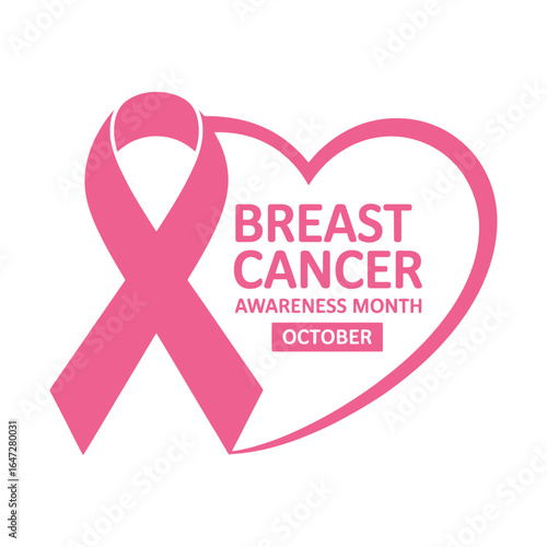 Breast Cancer Awareness Month Pink Ribbon for Support and Health Campaign