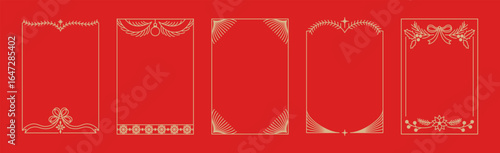Vector Christmas and New Year design templates for advent calendars, greeting cards, packaging, prints, banners, and minimal graphics in a linear style, perfect for gold foil embossing 