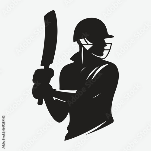 silhouette of a professional cricket player. cricketer icon