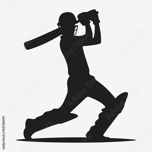 silhouette of a professional cricket player. cricketer icon