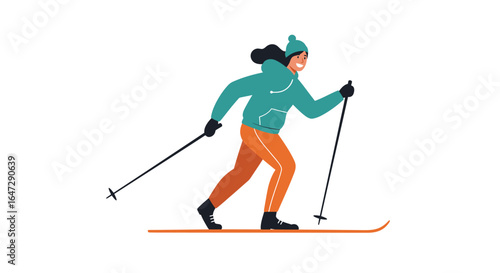 Cross-Country Skier Illustration