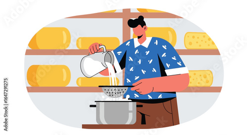 Cheese Making Process Illustration