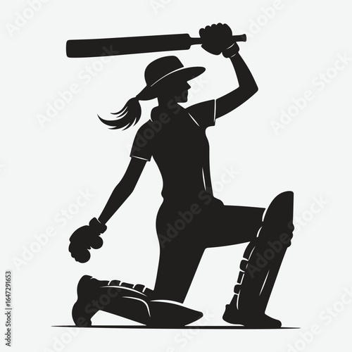 silhouette of a professional cricket player