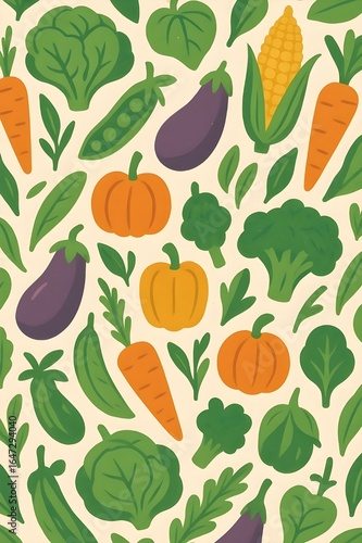 seamless background with vegetables