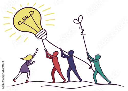 Teamwork and Innovation a Collaborative Effort to Raise a Bright Idea and Achieve Success Through Shared Vision and Support