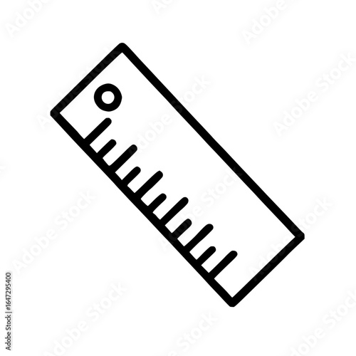 Simple Outlined Black Ruler Icon for Measurement and Design
