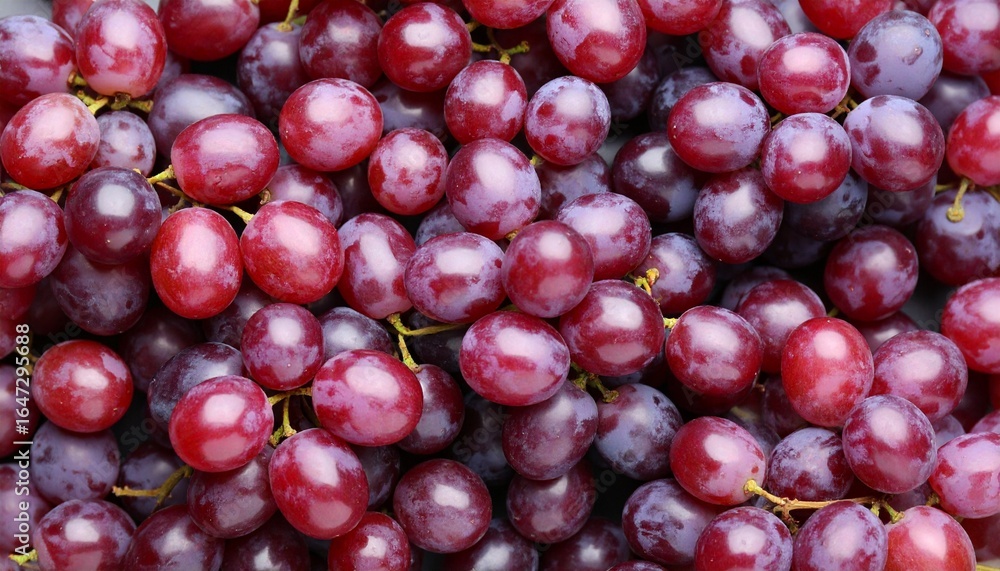 A Close-up, Top-down View of a Pile of Fresh Grapes, Highlighting their Vibrant Color and Natural Texture A Close-up, Top-down View of a Pile of Fresh Grapes, Highlighting their Vibrant Color and Natural Texture
