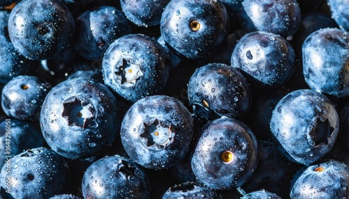 A Food Still Life of Bluberries, Emphasizing the Abundance and Wholesome Appearance of the Healthy, Ripe Produce
