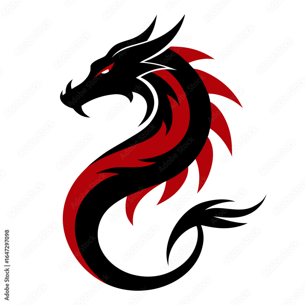 Fototapeta premium red dragon tattoo