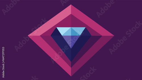 Abstract Diamond Shape with Pink and Purple Hues geometric