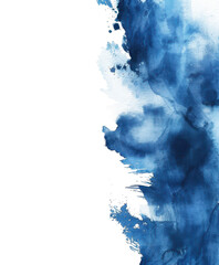dark navy blue watercolor splash border isolated on white or transparent png