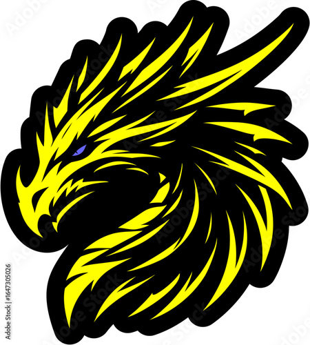 Dragon Head cutting sticker vector