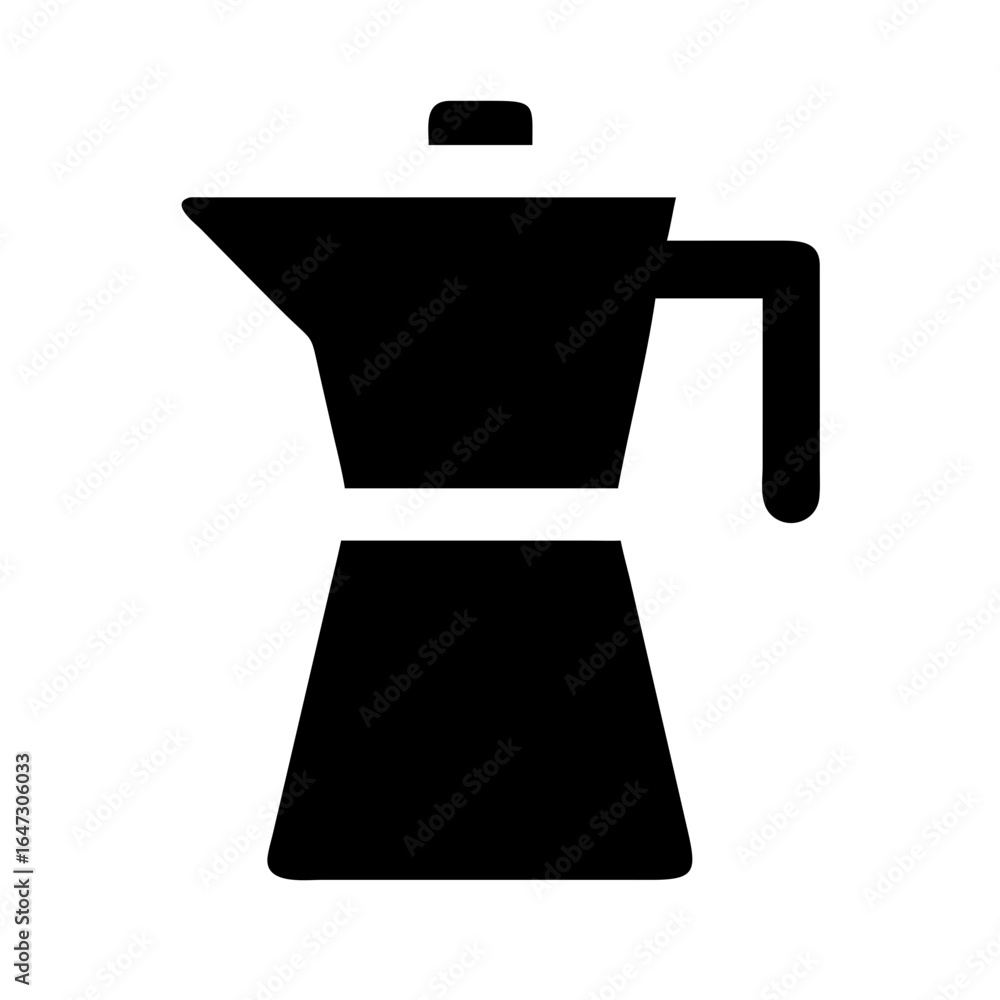 Obraz premium Simple black silhouette of a coffee maker. 