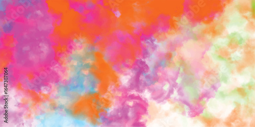 Abstract watercolor background with splashes of pink orange blue and green colorful artistic design suitable for creative projects and designs