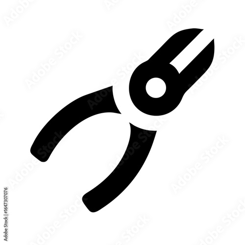 Black and white illustration of wire cutters.
