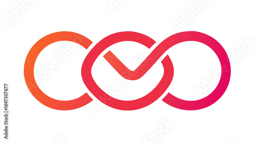 Intertwined circles, a continuous loop, symbolizing infinity and completion.
