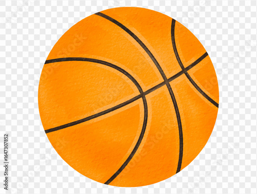 Watercolor basketball isolated for school sport design vector.