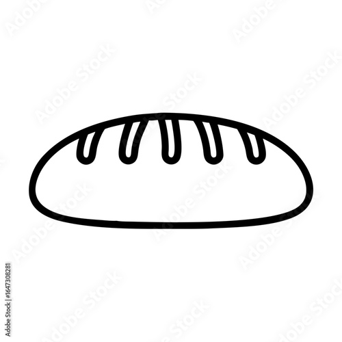 Simple loaf of bread, outlined in black.

