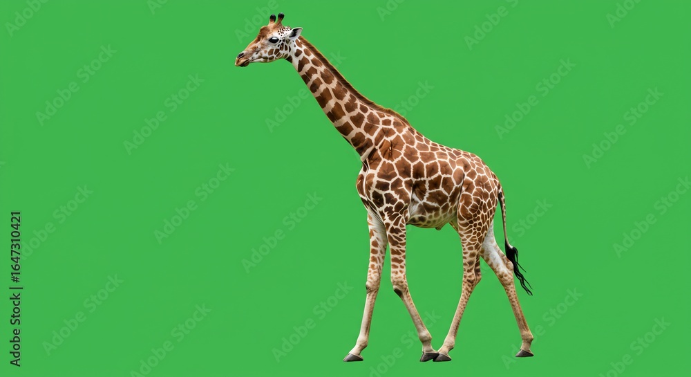 Fototapeta premium Giraffe standing with transparent background