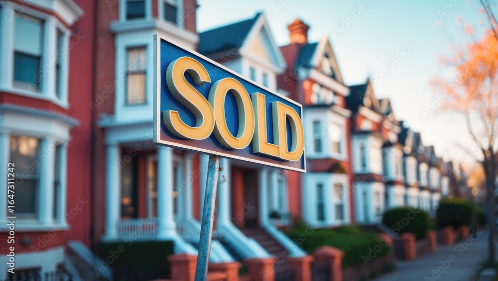 Obraz premium A house sales sign with 